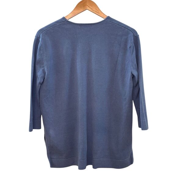 Banana Republic V-Neck Knit Sweater Blue Women's Size Medium - Picture 2 of 4